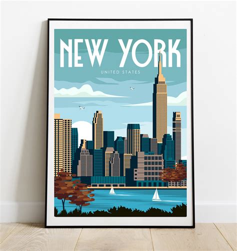 New York Poster New York Travel Poster United States Poster Etsy Uk