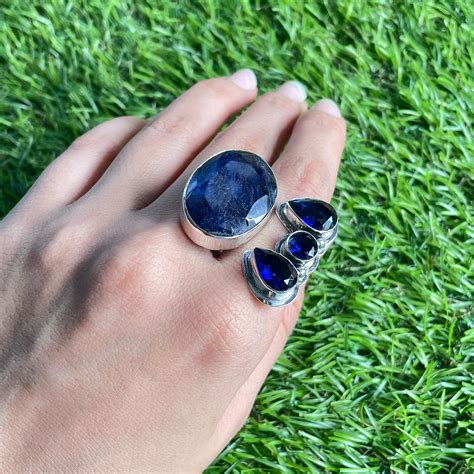 Blue Sapphire Ring Blue Sapphire Silver Ring 925 Sterling - Etsy