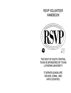 Fillable Online RSVP Volunteer Handbook Fax Email Print PdfFiller