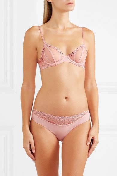 La Perla Elements Corded Lace And Tulle Underwired Bra Net A Porter Com