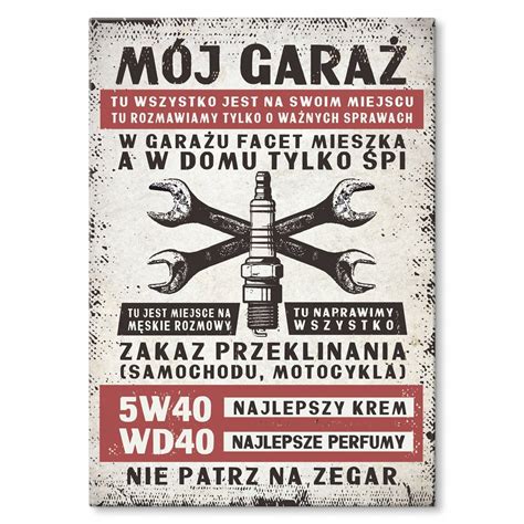 Du A Blacha Du Y Prezent Poster Plakat Grafika Do Gara U Warsztatu