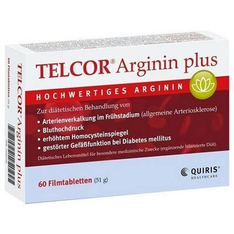 Telcor Arginin Plus Filmtabletten 60 St Medipolis Intensivshop