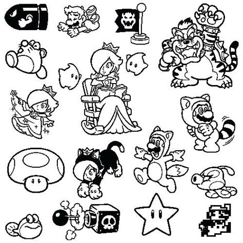 Super Mario Characters Coloring Pages at GetColorings.com | Free ...