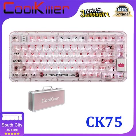 Coolkiller Ck75 Hot Plug The Third Mock Examination Bluetooth Wireless Mechanical Pink Keyboard