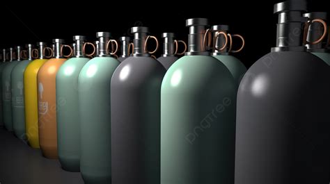 Some Gas Canisters Are Stood Up Together In A Row Background 3d Image