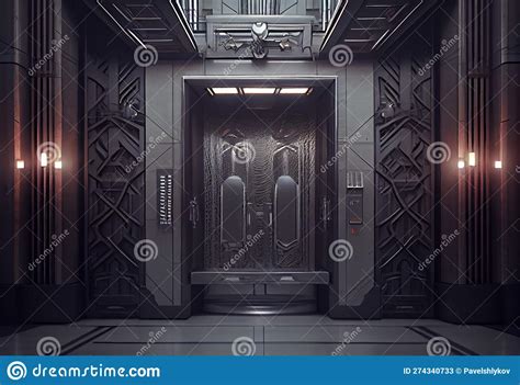 Apartment Interior with Modern Lift. Stock Illustration - Illustration ...