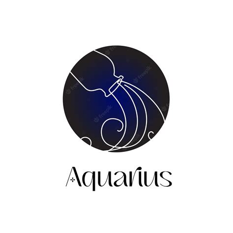 Premium Vector Astrological Zodiac Sign Aquarius In Line Art Style On Dark Blue Zodiak