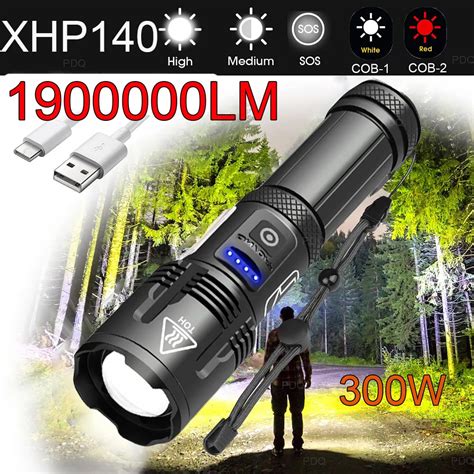 1900000LM XHP140 300W Led Linterna M S Potente 18650 XHP50 USB