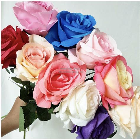 Jual Artificial Flower Rose Bunga Mawar Palsu Plastik Hias Dekorasi