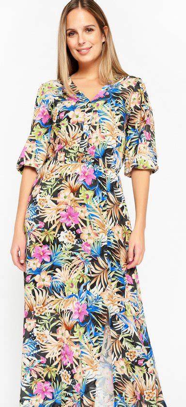 Lola Liza Maxi Jurk Met Bloemenprint Black Maat Bol