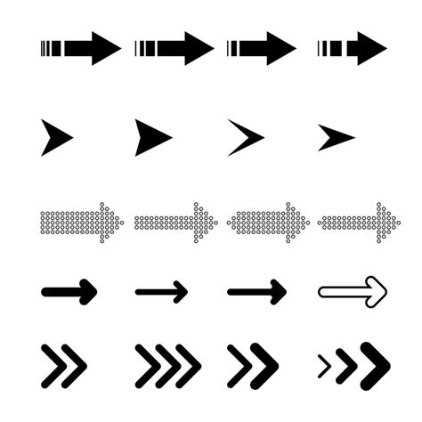 Colecci N De Vectores De Flechas Con Estilo Elegante Y Color Negro