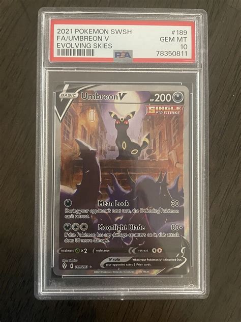 Psa Gem Mint Evolving Skies Umbreon V Alt Art Pokemon Card