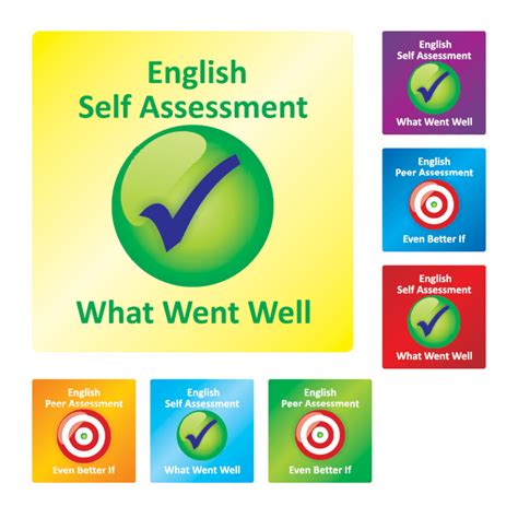 English Self Peer Assessment Stickers School Stickers