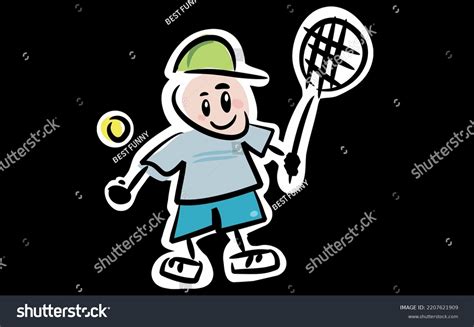 Best Funny Tennis Man Playing Tennis Stock Vector Royalty Free