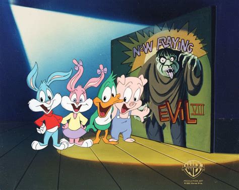 Tiny Toons Original Production Cel: Babs Bunny, Buster Bunny, Plucky D – Choice Fine Art