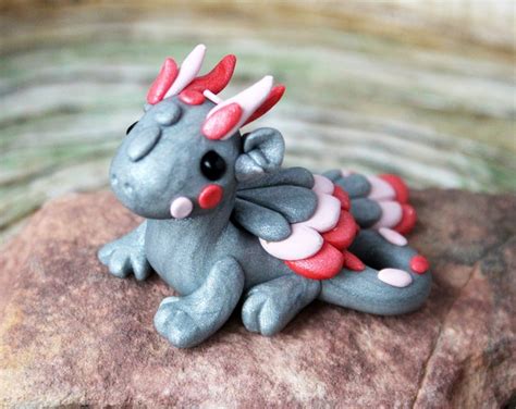 Dragon Figurine Polymer Clay Dragon, Gift Fantasy Polymer Clay Figures ...