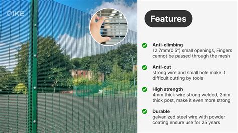 Galvanized Clearvu High Security 358 Anti Climb Fence Plastic Coated Metal Prison Mesh Clear Vu