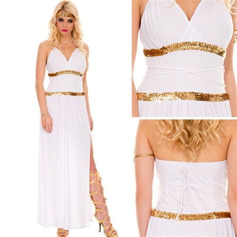 Role Play Costume Goddess Greek Athena Aphrodite Queen Toga Halloween