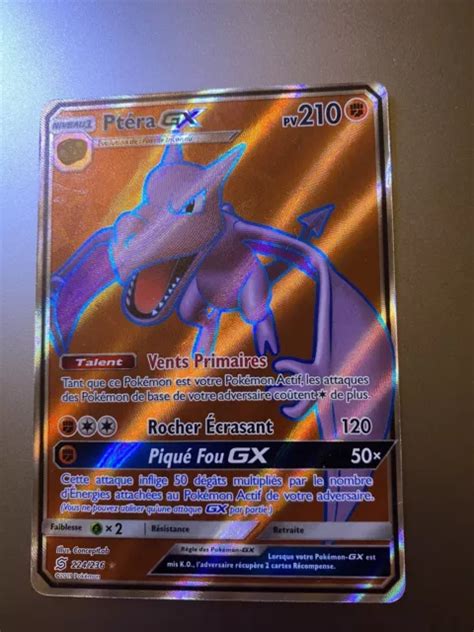 CARTE POKÉMON PTÉRA GX 224 236 SL11 Soleil Lune Harmonie Des Esprits