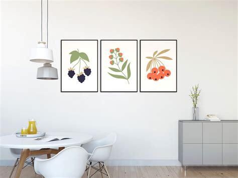 Kitchen Prints Set Of Kitchen Wall Art Prints Floral Etsy