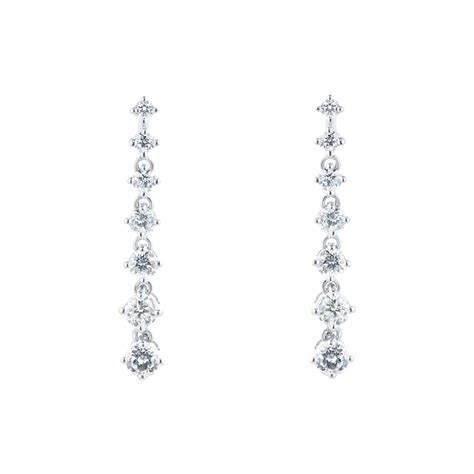 Goldsmiths 18ct White Gold 100ct Diamond Drop Earrings Ea4042ds18kw