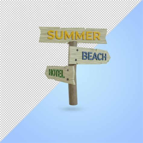 Premium Psd Summer Vacation Hotel Or Beach Directions 3d Rendering