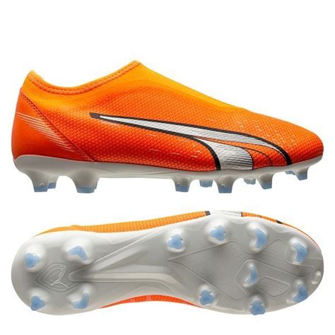 Puma Ultra Match Laceless Fg Ag Supercharge Oransje Hvit Bl Barn