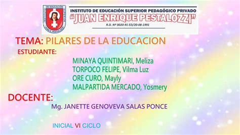 Pilares De La Educacion Inicial Y Primariapptx