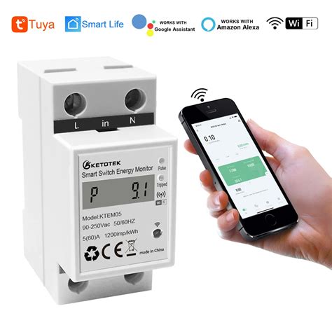 Din Rail Wifi Tuya Smart Energy Power Meter Kwh V V Voltmeter