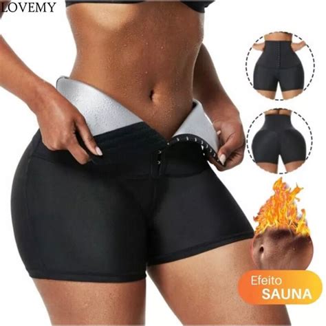 Cinta Short Sauna Queima Gordura Cinta Redutora De Medidas Exercícios