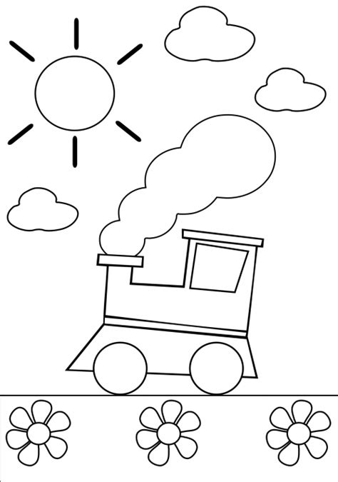 Preschool Coloring Page – Train - KidsPressMagazine.com