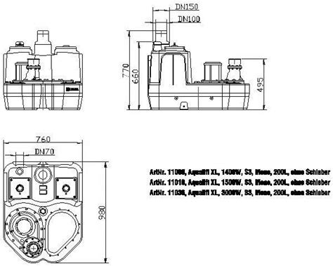 Cad Detail Kessel Hebeanlage Aqualift F Xl L Mono Spf S