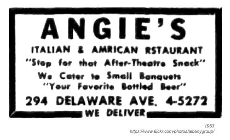 1953 Angie S Restaurant AlbanyGroup Archive Flickr