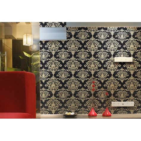 Glass mosaic tile murals black and gold crystal backsplash plated ...