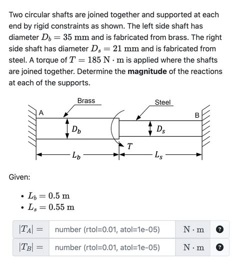 Solved Two Circular Shafts Are Joined Together And Supported Chegg