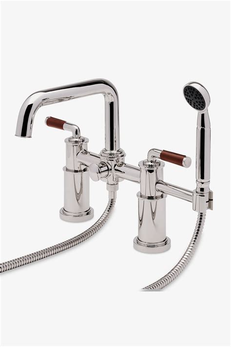 Henry Chronos Wall Mounted Exposed Tub Filler With Handshower And Cross