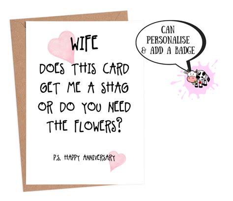 Funny Anniversary Card For Wife Personalised Anniversary Card Fast Shipping Anniversary