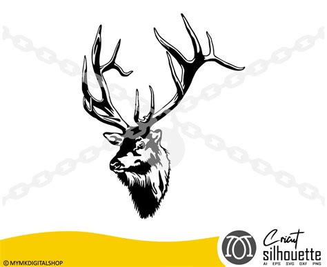 Elk Head Svg, Elk Svg, Deer Svg, Hunting Svg, Deer Hunting Svg, Svg, Png, Cricut, Dxf, Clipart ...