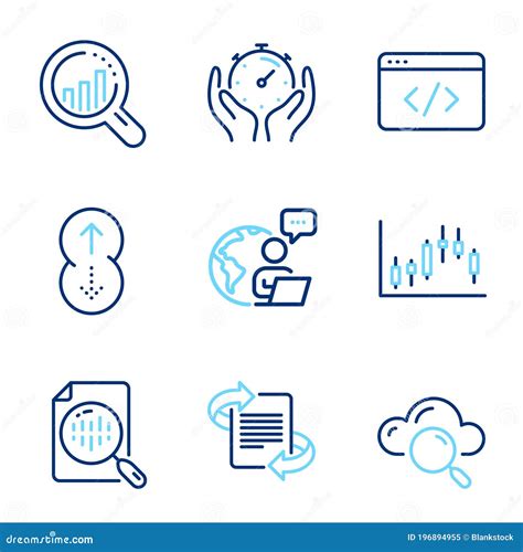 Science Icons Set Included Icon As Cloud Computing Analytics Chart