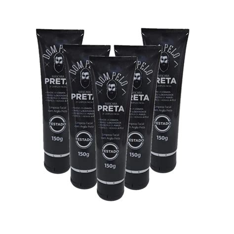 5x Mascara Preta Limpeza Facial Black Mask 150 Ml Dom Pelo Shopee