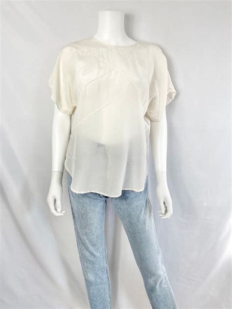 80s Vintage Cream Sheer Gem