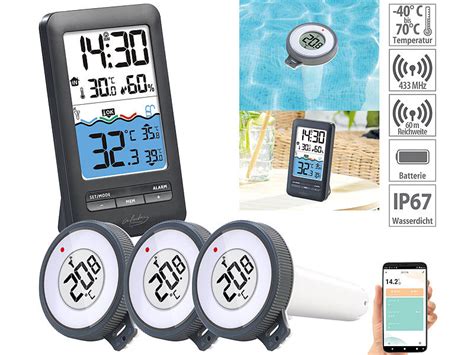 Infactory Teichthermometer Wlan Smartes Wlan Teich Poolthermometer