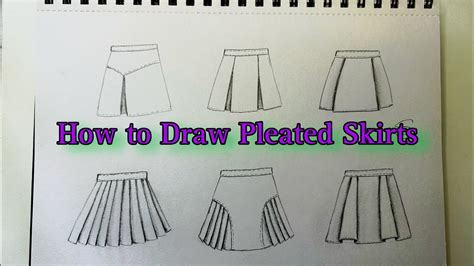 How To Draw Pleated Skirts Draw Different Types Of Pleated Skirts