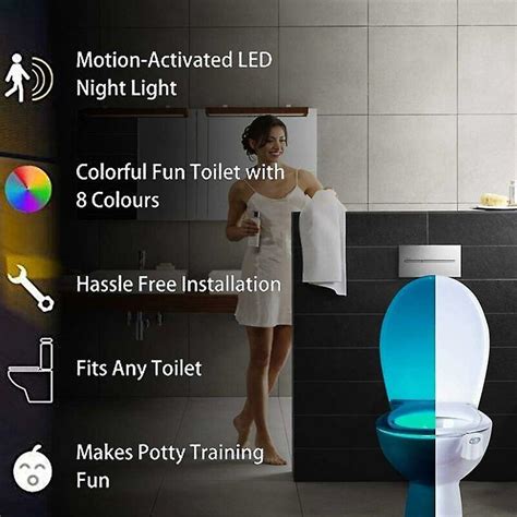 Led Toilet Night Light With Motion Sensor Human Body Induction Night