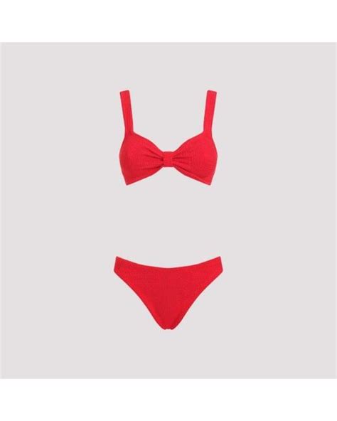 Hunza G Bonnie Bikini In Red Lyst