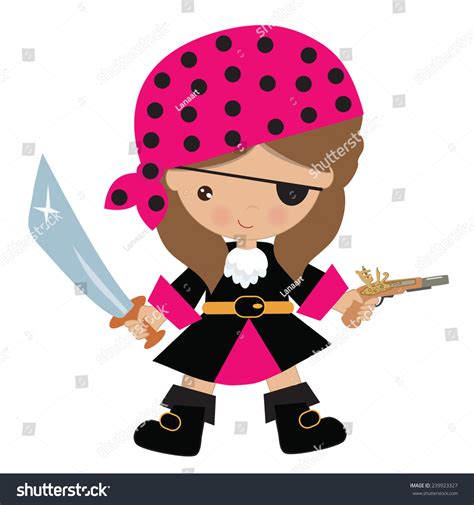 Pirate Girl Vector Illustration Royalty Free Stock Vector 239923327