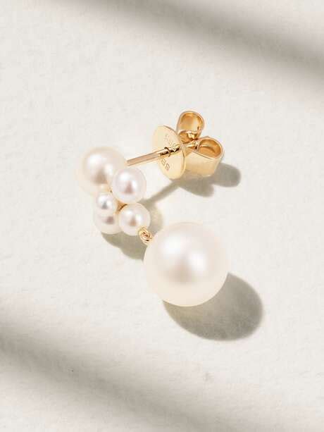 Sophie Bille Brahe Thyra Karat Recycled Gold Pearl Single Earring