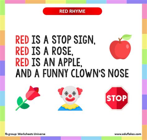 Colour Rhymes For Kindergarten Eduflakes