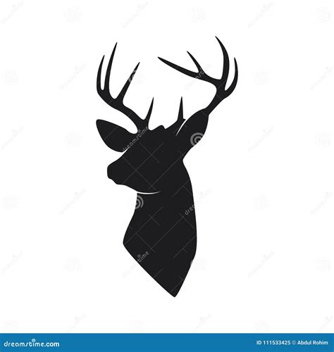 Cerfs Communs Principaux De Silhouette Illustration De Vecteur