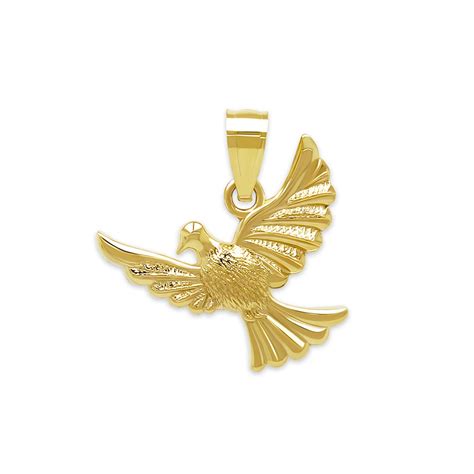 Gold Dove Charm Dove Pendant Gold Bird Charm 10 Karat Solid Gold With ...